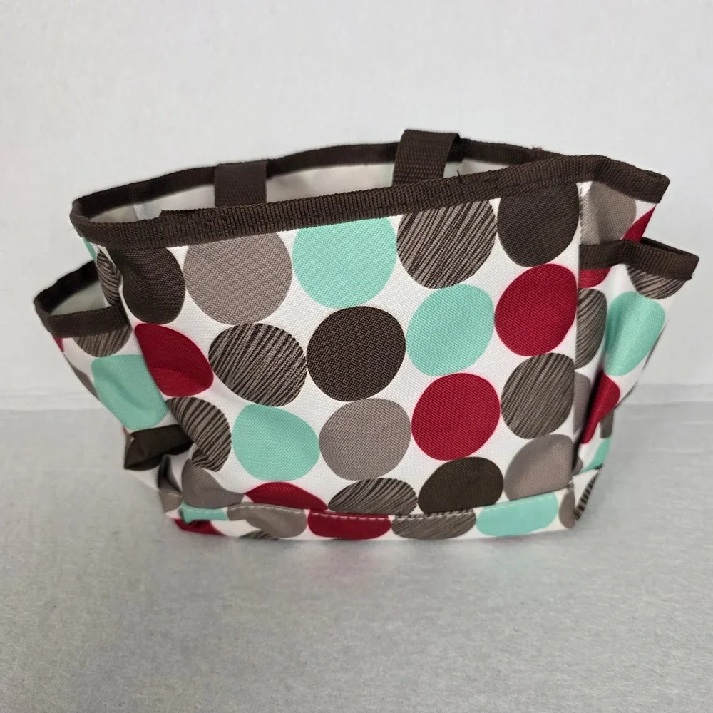 Thirty-One Littles Carry All Caddy Polka Dot Multi-Color Utility Organizer Tote